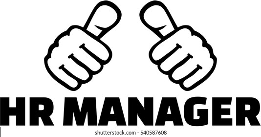 HR Manager with thumbs.