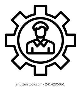 Hr Manager Vector Line Icon Design