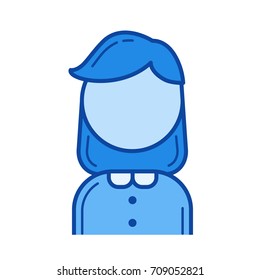 Icono de línea vectorial del gestor de recursos humanos aislado en fondo blanco. Icono de línea del gestor de recursos humanos para infografía, sitio web o aplicación. Icono azul diseñado en un sistema de cuadrícula.