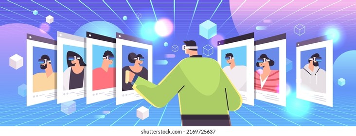 hr manager in vr glasses choosing resume of new employees vr vision headset innovation metaverse recruitment hiring