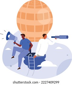 Ihre Manager fliegen auf Luftballon Suche Job Bewerber.