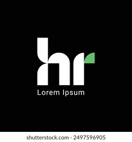 HR Minimalist Logo Design, Letter HR, HR Schwarz Farbe Abstraktes Buchstabensymbol, HR Logo Symbol, H R, Human Resources Logo.