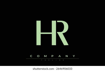 HR Modern Initials Diseño de Logo. Logotipo de marca con iniciales estilizadas que muestran un diseño atrevido y una estética moderna. Ideal para la marca profesional de negocios o proyectos creativos que se centran en minimalista