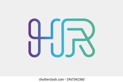 HR Monogram tech with a monoline style. Looks playful but still simple and futuristic. A perfect logo for your tech company or any futuristic design project.