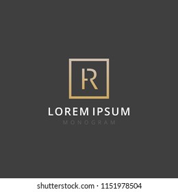HR. Monogram of Two letters H & R. Luxury, simple, stylish and elegant HR logo design. Vector illustration template.
