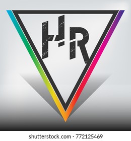 HR Multicolor Triangle LOGO with Dark Gray Highlight and Shadow