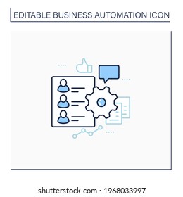 HR Onboarding Line Icon. Automation Process Hr Onboarding. Attracting New Technical Employees. Business Automation Concept.Isolated Vector Illustration.Editable Stroke