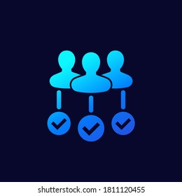 HR, people and check marks vector icon