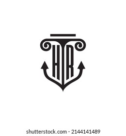Logotipo del concepto de combinación de hitos y anclas de alta calidad