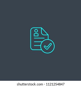 Hr planning concept blue line icon. Simple thin element on dark background. Hr planning concept outline symbol design from HR set. Can be used for web and mobile UI/UX