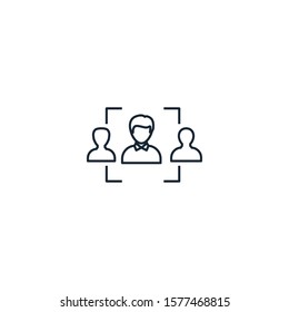 hr planning creative icon. line multicolored illustration. From Human Resources icons collection. Isolated hr planning sign on white background