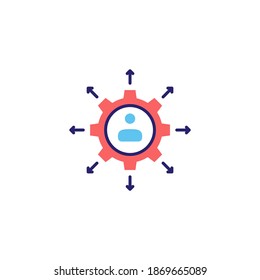 Icono de planificación de recursos humanos en vector. Logotipo