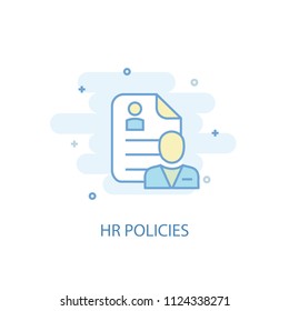 Hr policies concept trendy icon. Simple line, colored illustration. Hr policies concept symbol flat design from Human resources set. Can be used for UI/UX