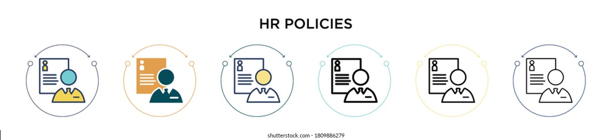 Hr policies icon in filled, thin line, outline and stroke style. Vector illustration of two colored and black hr policies vector icons designs can be used for mobile, ui, web