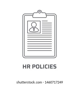 HR policies icon. Trendy modern flat linear vector hr policies icon on white background from thin line general collection, editable outline stroke vector illustration

