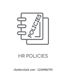 hr policies linear icon. Modern outline hr policies logo concept on white background from General collection. Suitable for use on web apps, mobile apps and print media.