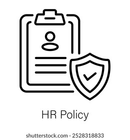 Icono de directiva de recursos humanos en estilo de línea 