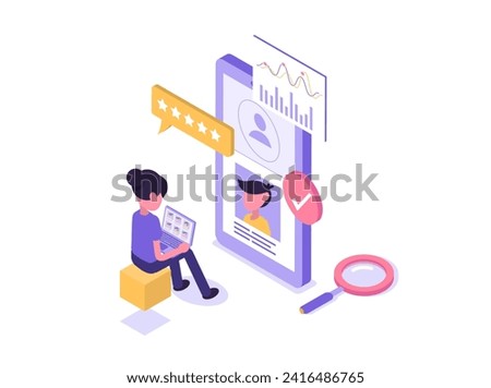 HR Process. HR manager reviewing resumes