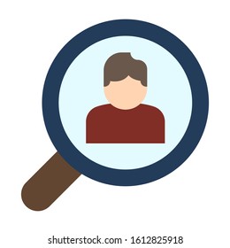 hr recruiter flat vector color icon