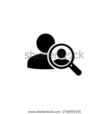 HR and Recruitment black and white vector icon for candidate search and candidate search profile