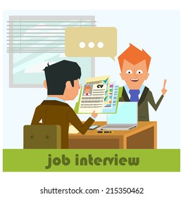 HR recruitment. interview with the candidate positions. job interview. vector illustration in a flat style.