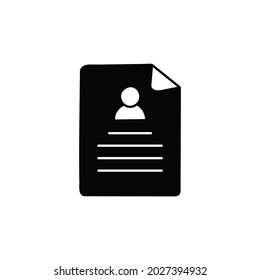 HR Resume search icon in solid black flat shape glyph icon, isolated on white background 