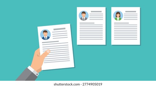 HR Resume Selection and Recruitment Concept Illustration