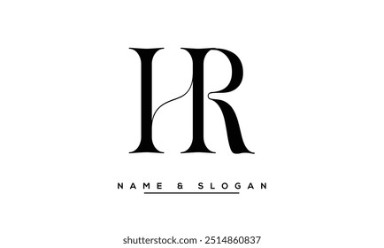 HR, RH Letras abstratas Monograma de logotipo