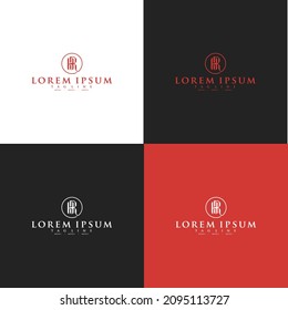 HR or RH abstract outstanding professional business awesome artistic branding company different colors illustration logo eps