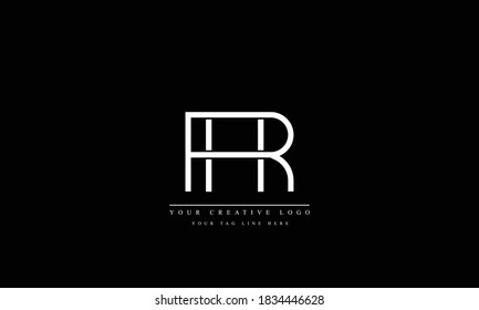 plantilla de monograma del logotipo del vector abstracto RH RH