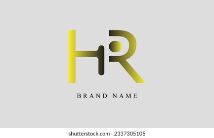 HR RH gradient vector professional minimal modern creative logo design 