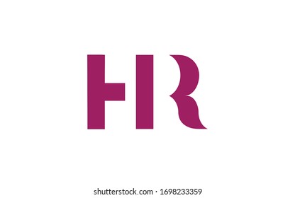 HR or RH and H or R Letter Initial Logo Design, Vector Template