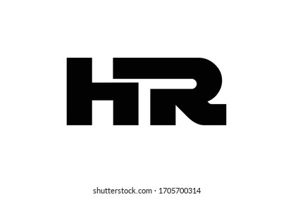 HR or RH and H or R Uppercase Letter Initial Logo Design, Vector Template
