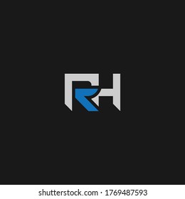 HR or RH letter designs with different colors and backgrounds