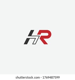 HR or RH letter designs with different colors and backgrounds