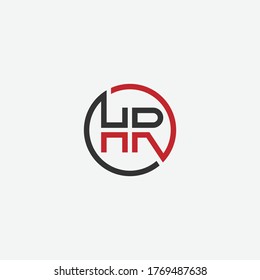 HR or RH letter designs with different colors and backgrounds