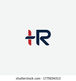 HR or RH letter designs with different colors and black or white backgrounds