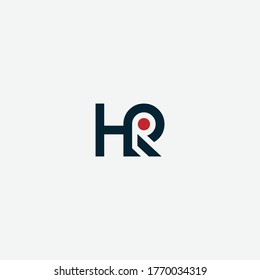 HR or RH letter designs with different colors and black or white backgrounds