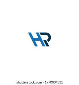 Diseños de letras HR o RH con diferentes colores y fondos en blanco o negro