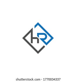 HR or RH letter designs with different colors and black or white backgrounds