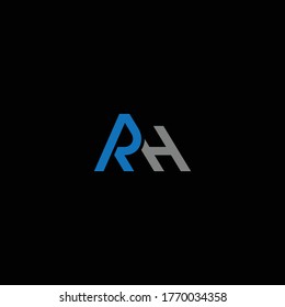 HR or RH letter designs with different colors and black or white backgrounds