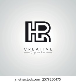 HR RH Letter Modern Alphabet Logo Design. Initial Based Vector Template.