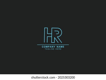 plantilla de logotipo simple o abstracto de HR o RH mínima