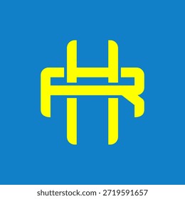 Logotipos de monogramas HR o RH superpuestos.	