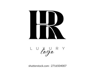 Letra Serif HR Monogram Tipografia Logotipo para identidade de marca Premium Elegante