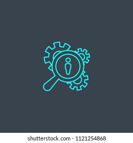 Hr services concept blue line icon. Simple thin element on dark background. Hr services concept outline symbol design from HR set. Can be used for web and mobile UI/UX