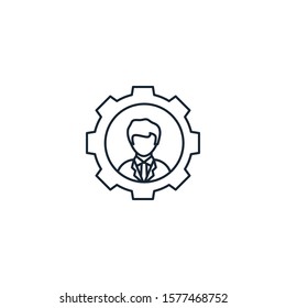 hr services creative icon. line multicolored illustration. From Human Resources icons collection. Isolated hr services sign on white background
