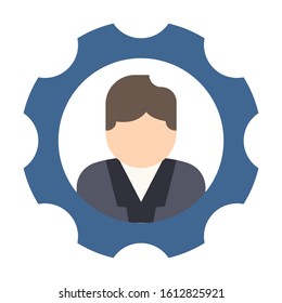 hr services flat vector color icon