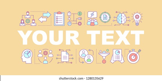 HR skills word concepts banner. Organization, planning, analytical thinking. Your text here. Teamwork management. Isolated lettering typography idea with linear icons. Vector outline illustration