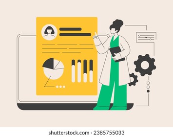 HR software abstract concept vector illustration. HR management software, human resources technology, employee effectivity control, working time tracker, payroll system solution abstract metaphor.